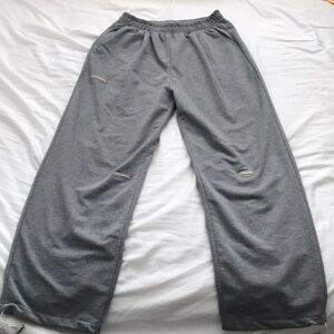 Wide Patch Gray Sweatpants Cinchable
